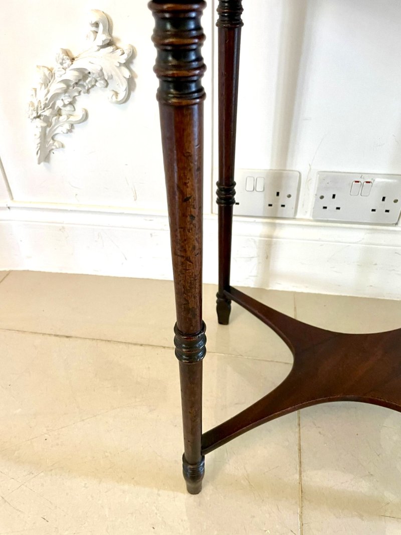 Antique Regency Freestanding Quality Mahogany Inlaid Lamp Table - Image 10